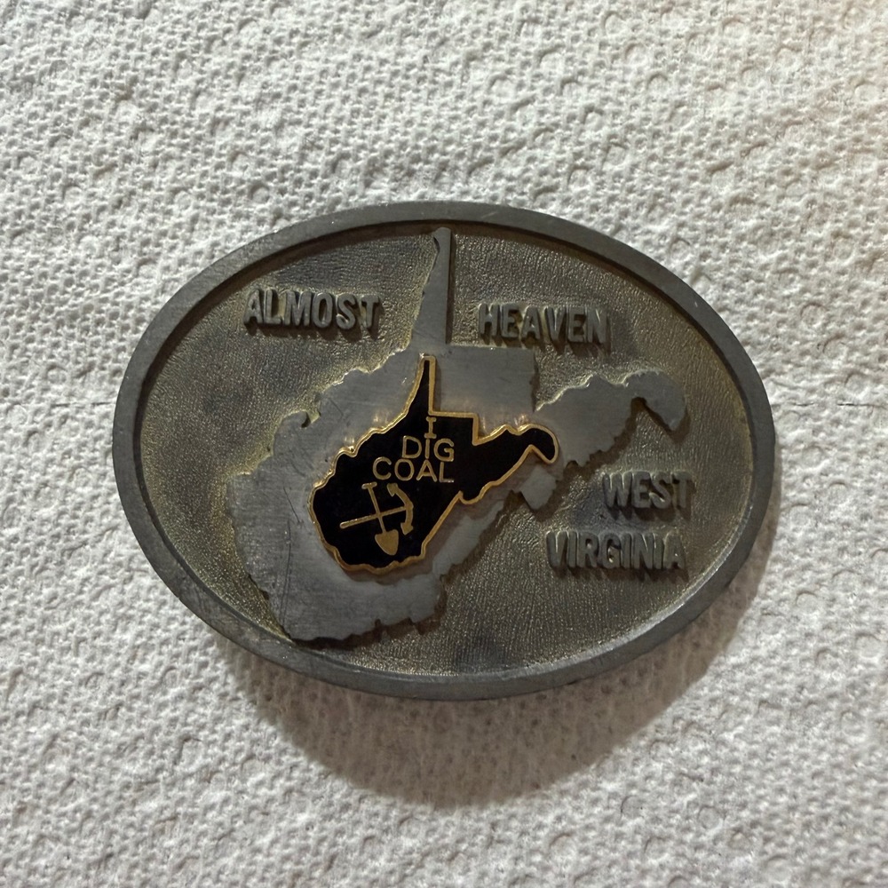 Vintage Eldon West Virginia I Dig Coal Belt Buckle Almost Heaven First Edition